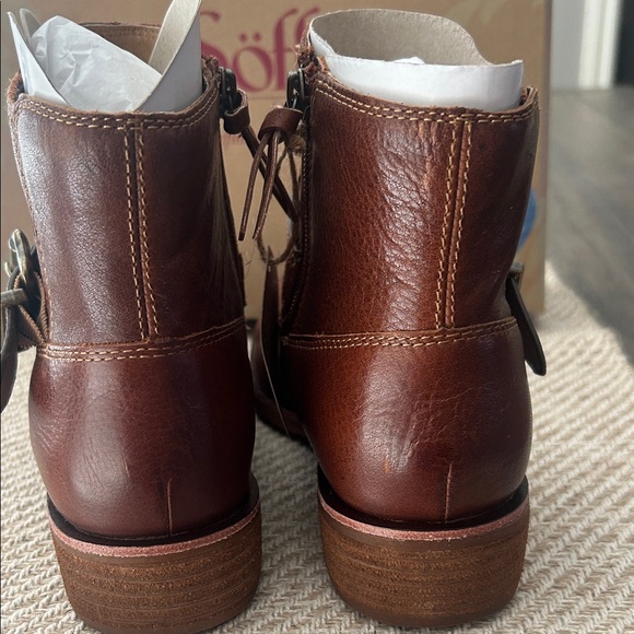 Sofft⭐️NWT Leather Ankle Boots BROCKE Whiskey w/Buckle Size US9/EU40🤎SF0036490 - Picture 6 of 15